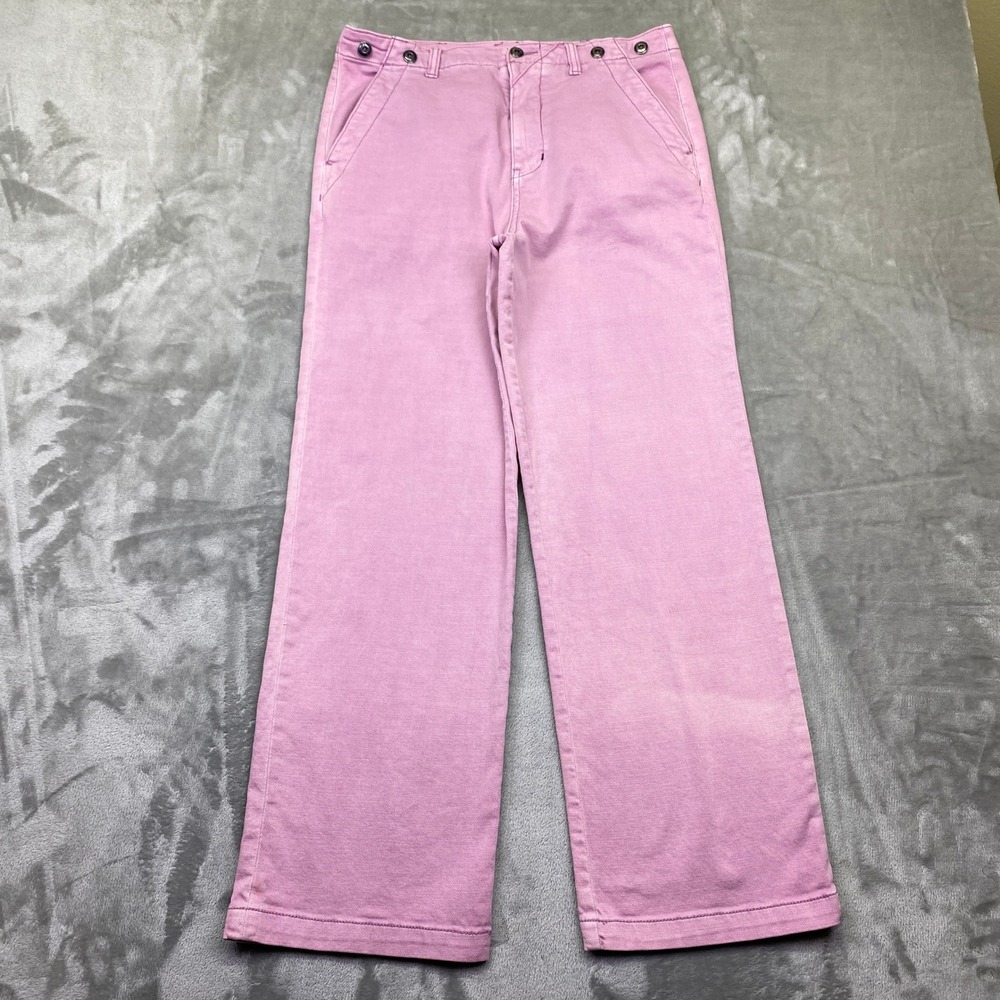 Pilcro Urban Outfitters Pink Wide Leg Crop Pants Size 28 Fits 30" Boho Preppy